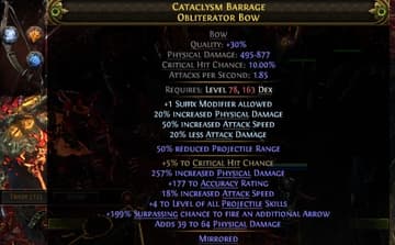 CATACLYSM BARRAGE OBLITERATOR BOW