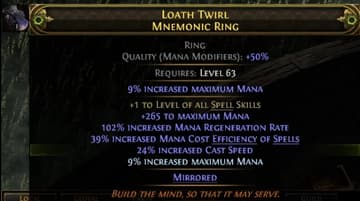 +1 TO LEVEL OF ALL SPELL SKILLS MANA RING