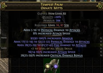 Tempest Palm Ornate Mitts#529049