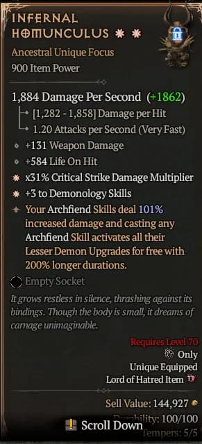 Infernal Homunculus#36918