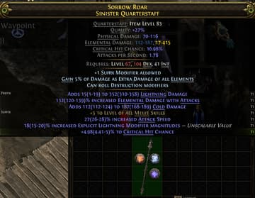 Sorrow Roar Sinister Quarterstaff#493959