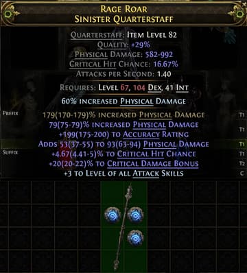 Rage Roar Sinister Quarterstaff#624601
