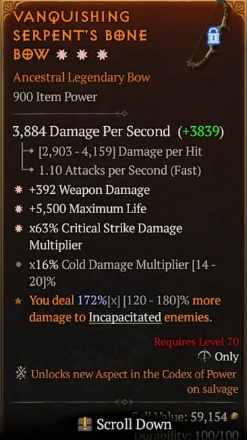 Vanquishing Serpent's Bone Bow#833953