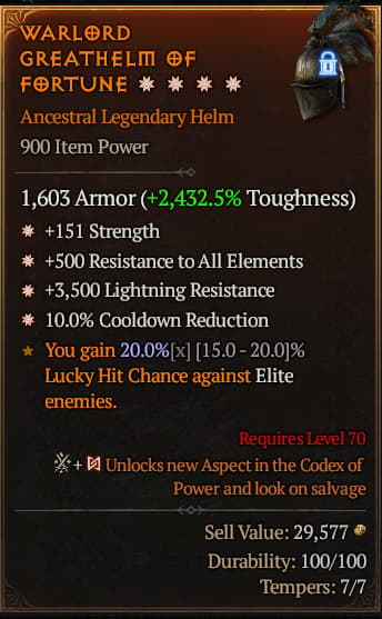 Warlord Greathelm Of Fortune#525405