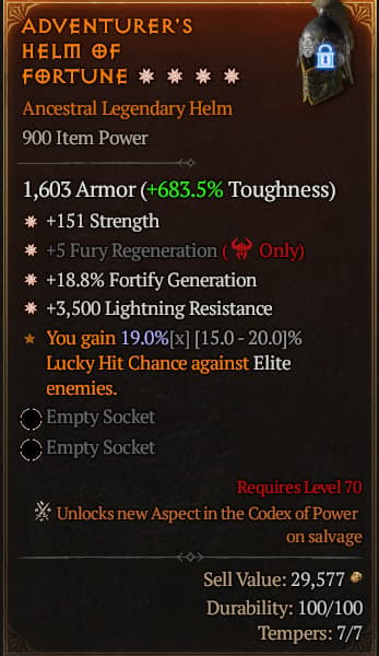 Adventurer's Helm Of Fortune#72784