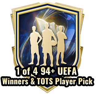 1 of 4 94+ UEFA Winners & TOTS Player Pick