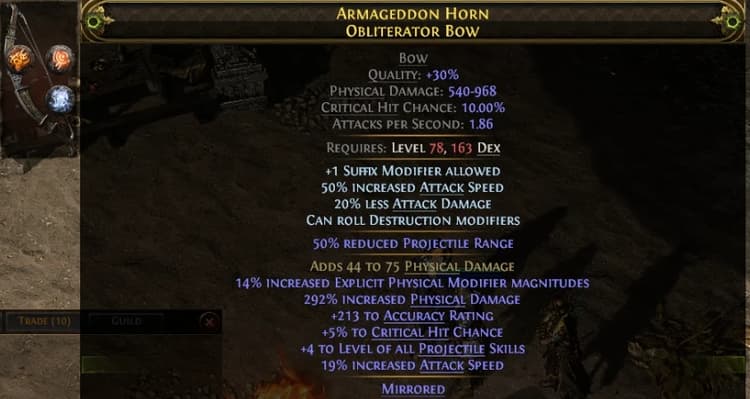 ARMAGEDDON HORN OBLITERATOR BOW