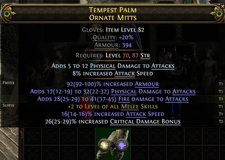 Tempest Palm Ornate Mitts#529049
