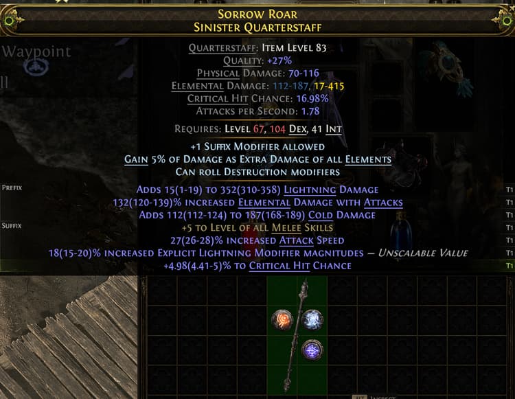 Sorrow Roar Sinister Quarterstaff#493959