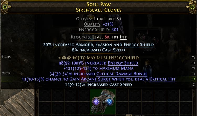 Soul Paw Sirenscalce Gloves#388287