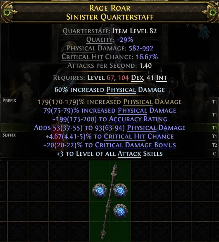 Rage Roar Sinister Quarterstaff#624601