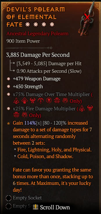 Devil's Polearm Of Elemental Fate#63223