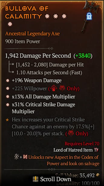 Bullova Of Calamity#290099