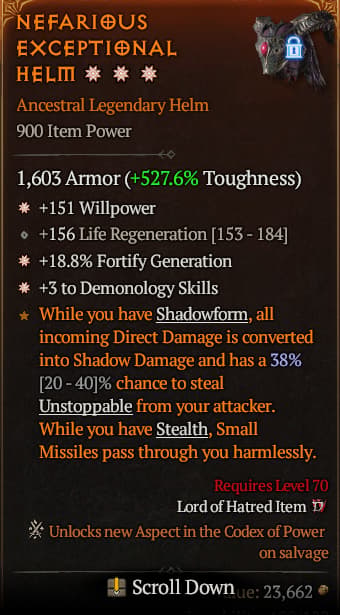 Nefarious Exceptional Helm#95045