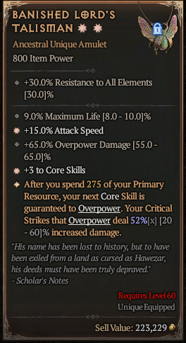 BANISHED LORD'S TALISMAN EO#344168