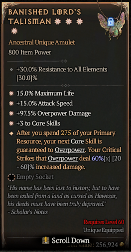 BANISHED LORD'S TALISMAN E#426111