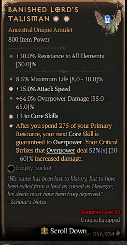 BANISHED LORD'S TALISMAN#931637